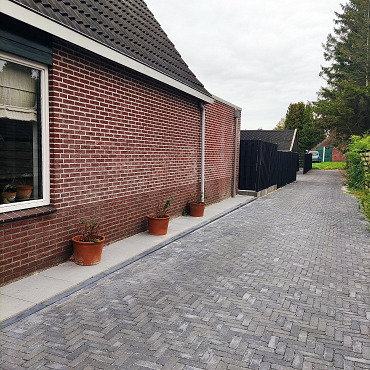 Antieke trommel dikformaat 8 cm antraciet