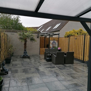 Patio reliëf square 60x60x5 cm nero/grey