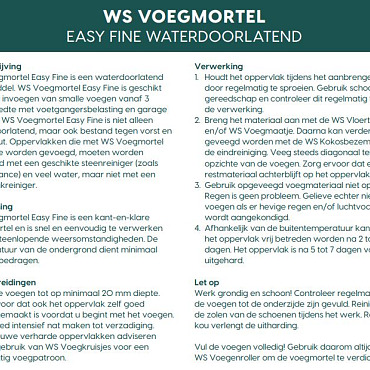 WS Voegmortel Easy Fine Steengrijs 15kg