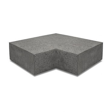 Oud Hollandse hoekstuk traptrede 40x20 cm Antraciet ( 90° binnen )