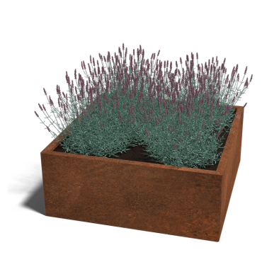 Cortenstaal plantenbak 100x100x30 cm