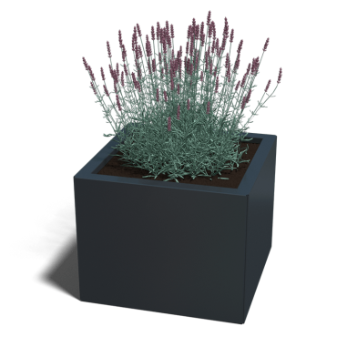 Gepoedercoat staal plantenbak Miami 40x40x80 cm ( RAL7016 )