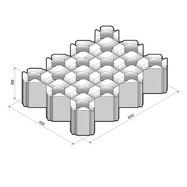 Grasbeton WaterWijs 40x60x10 cm grijs profiel (VE)