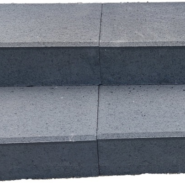 Traptrede 60x30x15 cm indus black kleurecht met facet