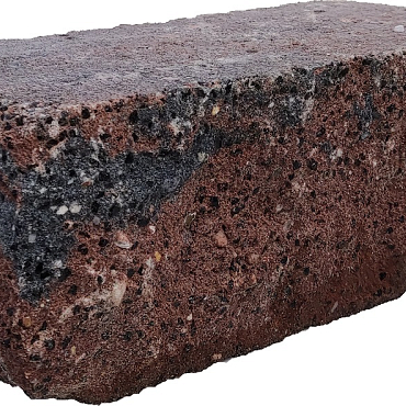 Splitrock hoekstuk trommel 29x13x11 cm bruin/zwart geknipte kopse kant