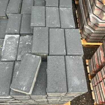 Restpartij klinker 8cm grijs/zwart