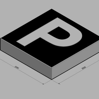 Verkeerstegel 30x30x6 cm met opdruk P