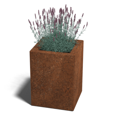 Cortenstaal plantenbak Miami 30x30x80 cm