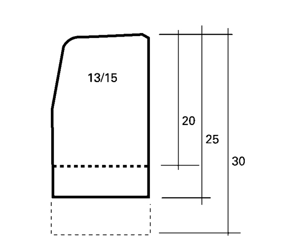 Trottoirband 13/15x25x100 cm grijs