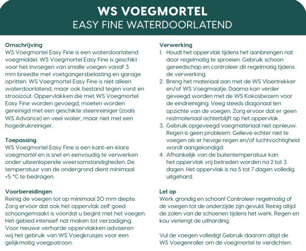 WS Voegmortel Easy Flow Basalt 15kg