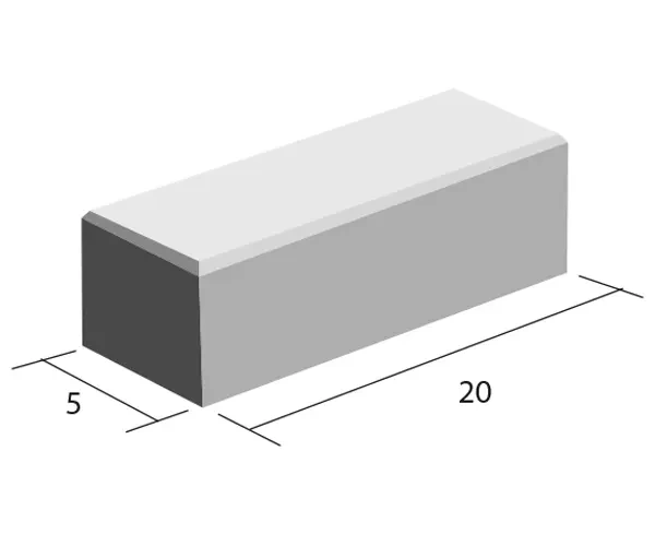 Waalformaat 20x5x8 cm Geel / Zwart genuanceerd