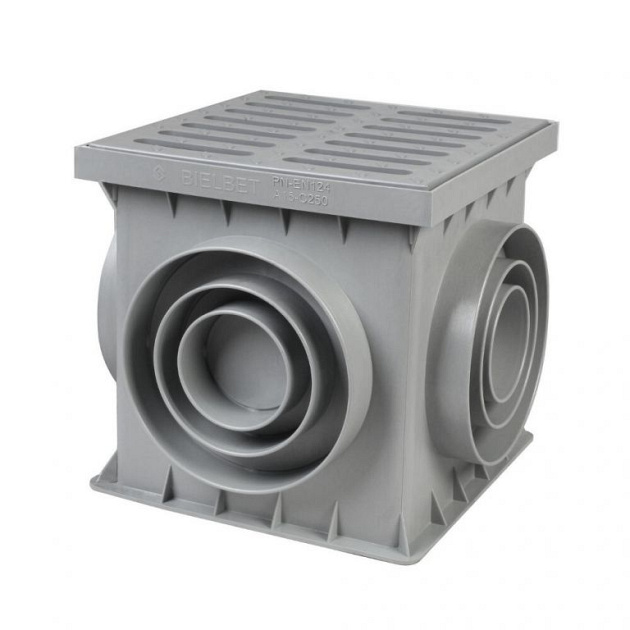 Tuin Drain Afvoerput 25x25x25cm Grijs