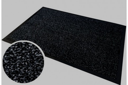 Drooglopermat antraciet zwart 90x60 cm