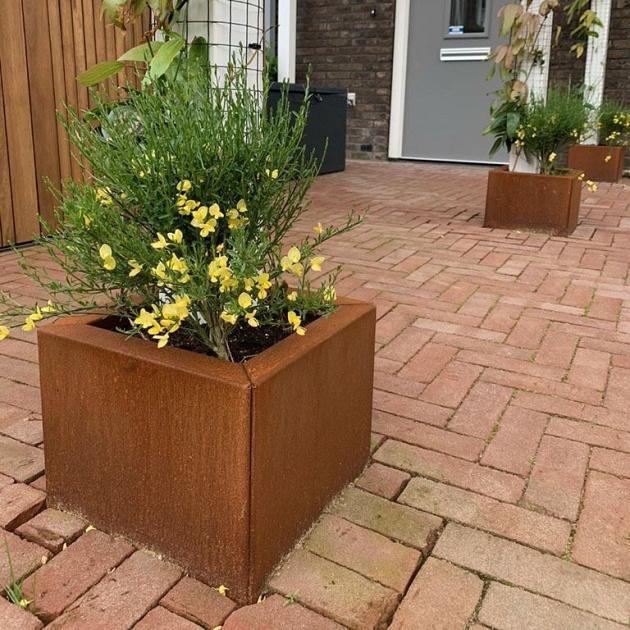 Cortenstaal plantenbak Miami 30x30x30 cm