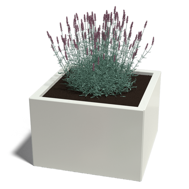 Gepoedercoat staal plantenbak Miami 60x60x40 cm ( RAL9010 )