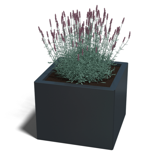 Gepoedercoat staal plantenbak Miami 40x40x60 cm ( RAL7016 )