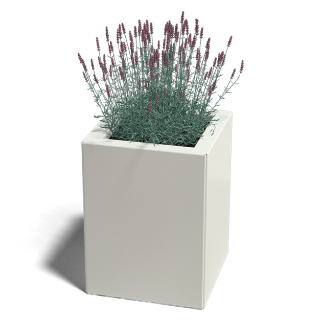 Gepoedercoat staal plantenbak Miami 30x30x80 cm ( RAL9010 )