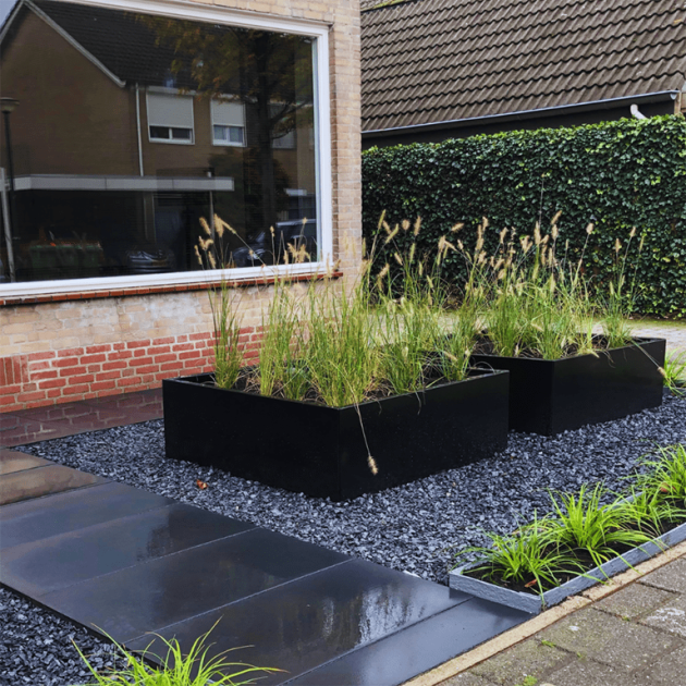 Gepoedercoat staal plantenbak Miami 100x100x80 cm ( RAL9005 )