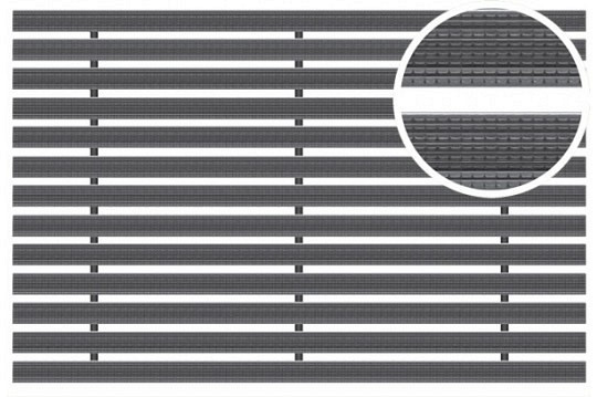 Schoonloper aluminium mat met rubberstroken zwart 100x50x2cm