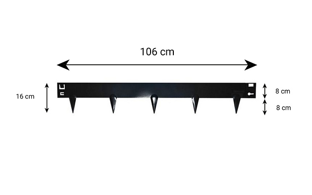 Stalen Borderrand Flexibel Zwart 16x106 cm