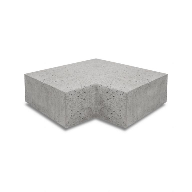 Oud Hollandse hoekstuk traptrede 37x15 cm Grijs ( 90° binnen )