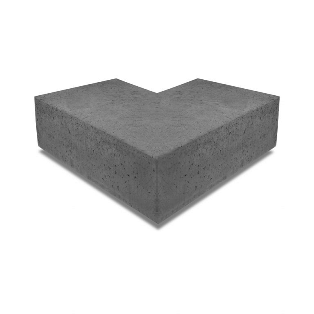 Oud Hollandse hoekstuk traptrede 40x20 cm Antraciet ( 90° buiten )