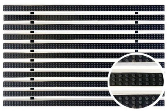 Schoonloper aluminium mat cassetteborstel zwart 60x60x2cm