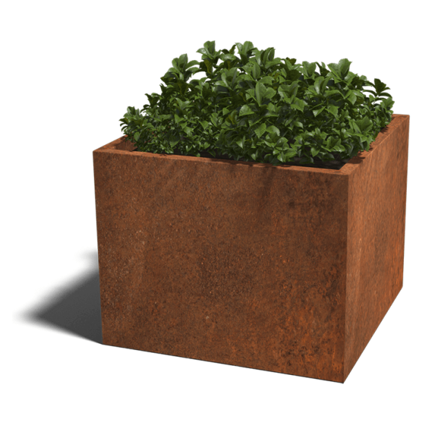 Cortenstaal gelaste plantenbak Montana 100x100x80 cm