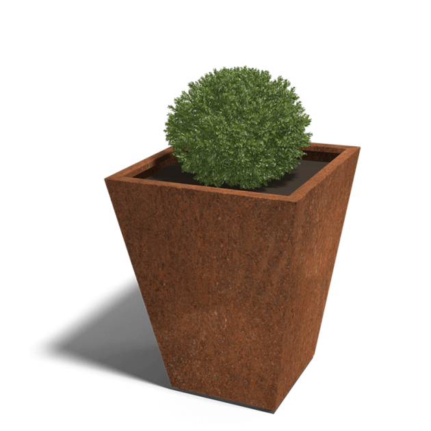 Cortenstaal gelaste plantenbak Cone 80x80x100 cm