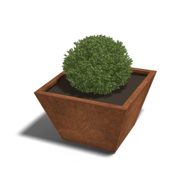 Cortenstaal gelaste plantenbak Cone 80x80x50 cm