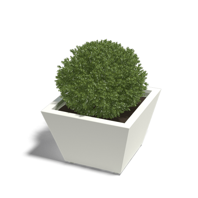 Gepoedercoat staal gelaste plantenbak Cone 60x60x40 cm (RAL9010/RAL9005/RAL7016)