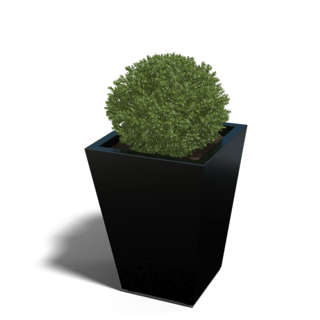 Gepoedercoat staal gelaste plantenbak Cone 60x60x80 cm (RAL9010/RAL9005/RAL7016)