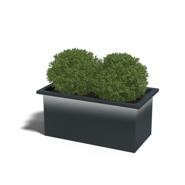 Gepoedercoat staal gelaste plantenbak Alabama met led 100x50x50 cm (RAL9010/RAL9005/RAL7016)