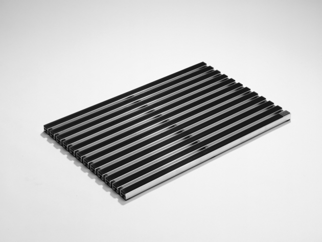 Schoonloper aluminium mat cassetteborstel zwart 75x50x2cm