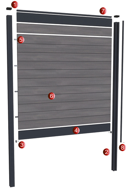 WPC Fency Rabatplank Rhombus Carbon 178x15x2 cm
