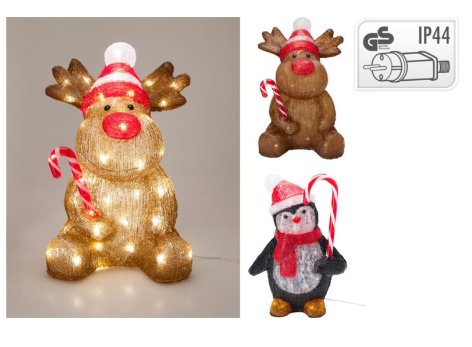 Rendier of Pinguin 40 cm LED