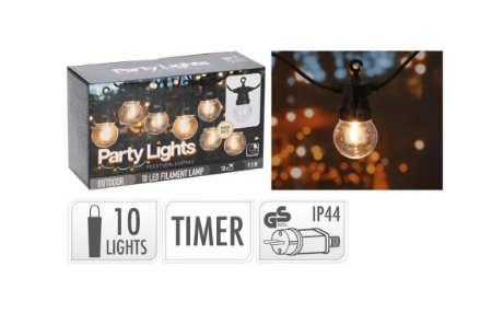 Feestverlichting 10 lampjes rond