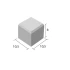 Halve betonsteen rood / heide 10,5x10,5x8