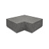 Oud Hollandse hoekstuk traptrede 37x15 cm Antraciet ( 90° binnen )