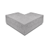 Oud Hollandse hoekstuk traptrede 40x20 cm Grijs ( 90° buiten )
