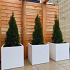 Gepoedercoat staal plantenbak Miami 50x50x80 cm ( RAL9010 )