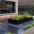 Gepoedercoat staal plantenbak Miami 100x100x30 cm ( RAL9005 )
