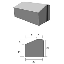 Geleidebanden 5/20x25x100 cm grijs