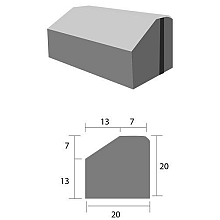 Geleidebanden 7/20x25x100 cm grijs