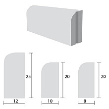 Gazonbanden 10x20x100 cm grijs