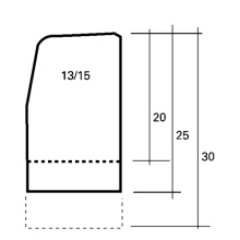 Trottoirband 13/15x25x100 cm grijs