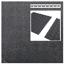 Rubbertegel 50x50x2,5 cm zwart (valhoogte 90cm)